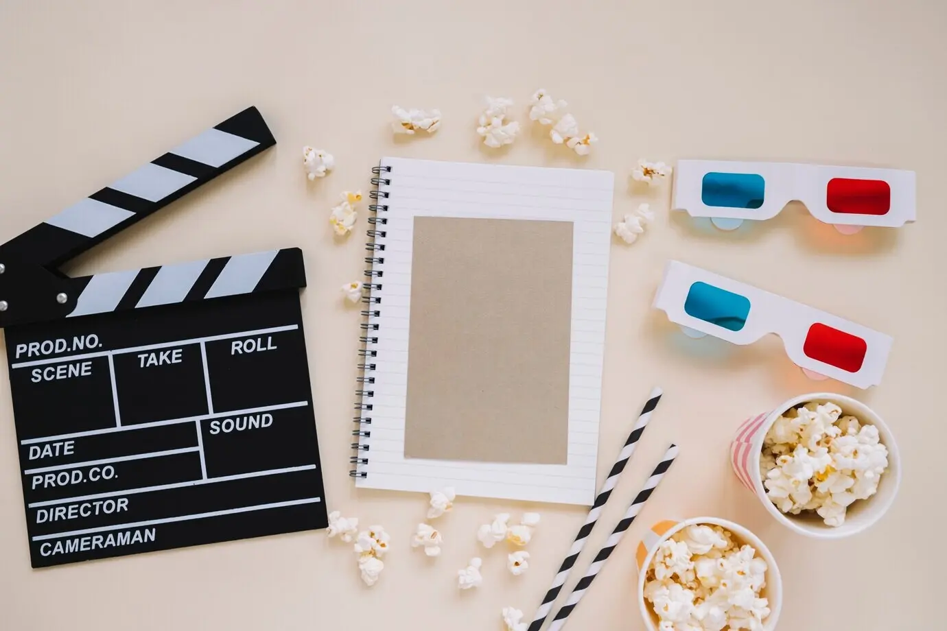 Elementos cinematográficos y un cuaderno